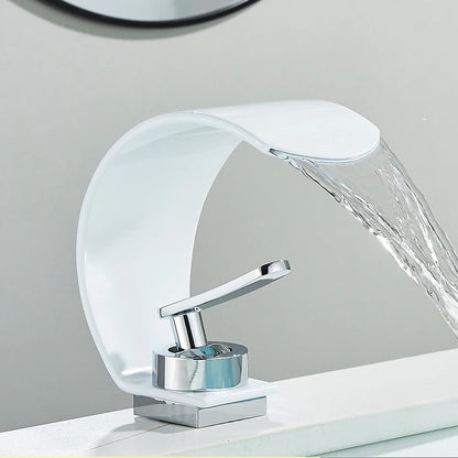 Elegant Matte Black Waterfall Bathroom Faucet