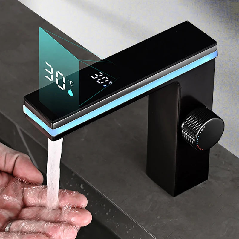 Intelligent LED Bathroom Faucet with Digital Display