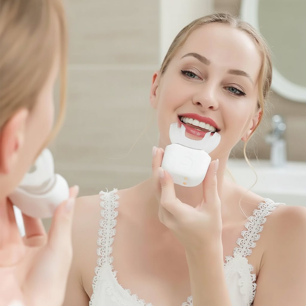 Portable electric toothbrush in a U shape