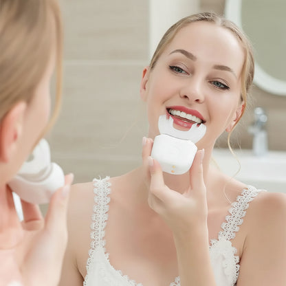Portable electric toothbrush in a U shape