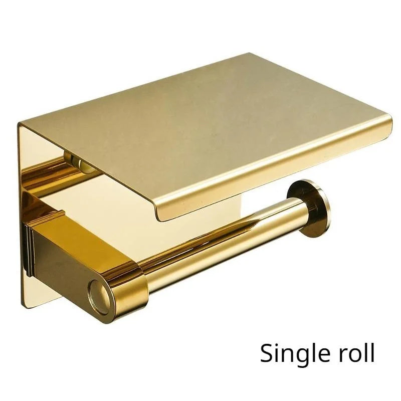 Suporte de rolo de papel higiênico multifuncional com prateleira, dispensador de papel higiênico montado na parede, suporte de papel higiênico para banheiro