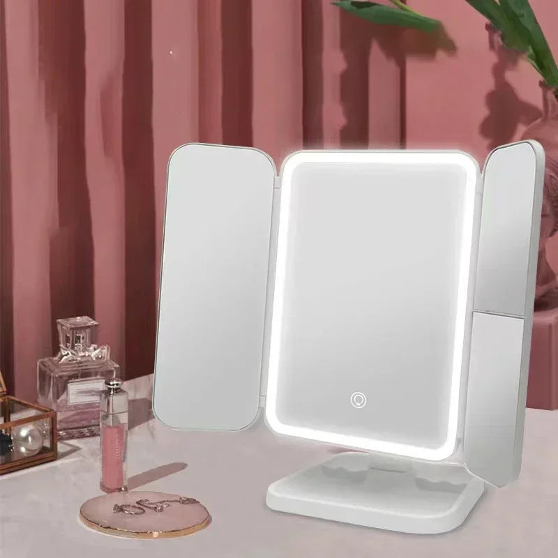 Trifold Makeup Mirror Led Lights makeup & Skin Care