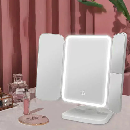 Trifold Makeup Mirror Led Lights makeup & Skin Care