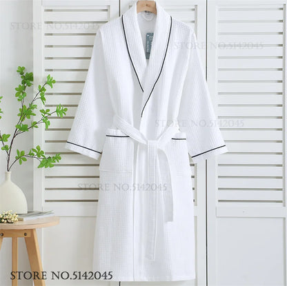 Luxurious Waffle Cotton Bathrobe - Aura Banho