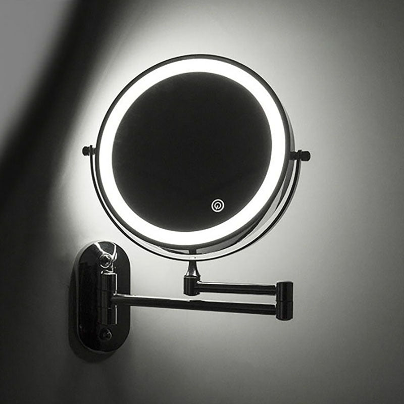 Luxurious 8-Inch Gold Makeup Mirror with USB & Dual Magnification