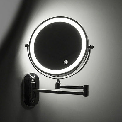Luxurious 8-Inch Gold Makeup Mirror with USB & Dual Magnification