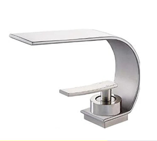 Elegant Matte Black Waterfall Bathroom Faucet