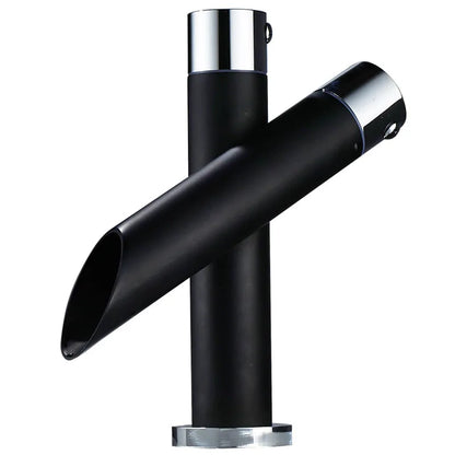Black Bathroom Basin Faucet New Type Cold And Hot Water Mixer Deck Installation Sink Tap Washing Water-Saving Crane no pipe