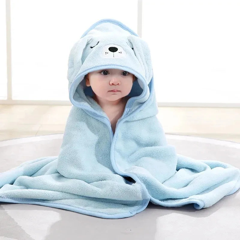 Baby Bath Towels With Cartoon Print and Hood
