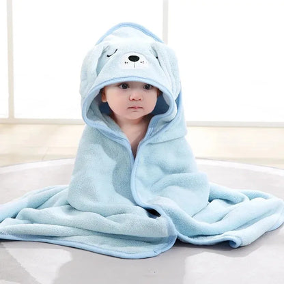 Baby Bath Towels With Cartoon Print and Hood