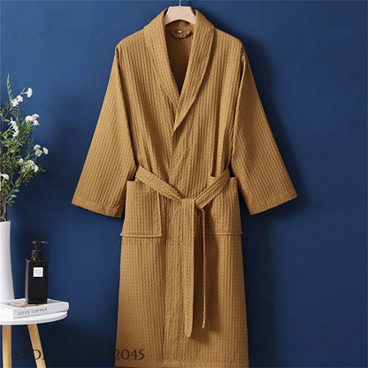 Luxurious Waffle Cotton Bathrobe - Aura Banho