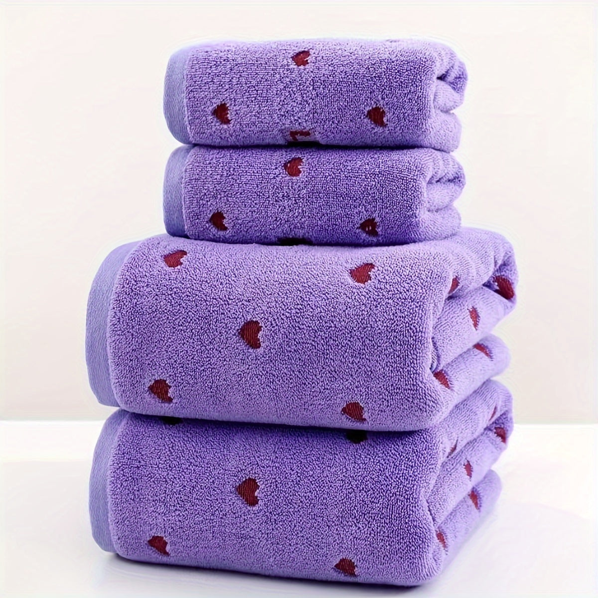2pcs 1pc 34*75cm + 1pc 70*140cm Pure Valentine's Day Love Jacquard Towel Bath Towel Adult Couple Towel Bath Towel Valentine's Day Gift Towel Bath Towel Universal Home Daily Use Washcloth 35*75cm Towel 1pc and Beach Swimming Bath Towel 70*140cm Bath Towel 1pc