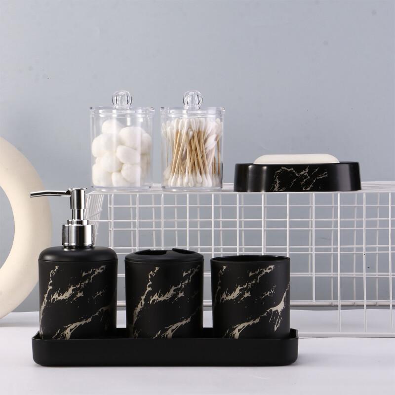 7pcs Marble Soap Bottle Kit, Bathroom Supplies