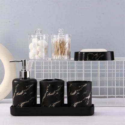 7pcs Marble Soap Bottle Kit, Bathroom Supplies